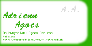 adrienn agocs business card